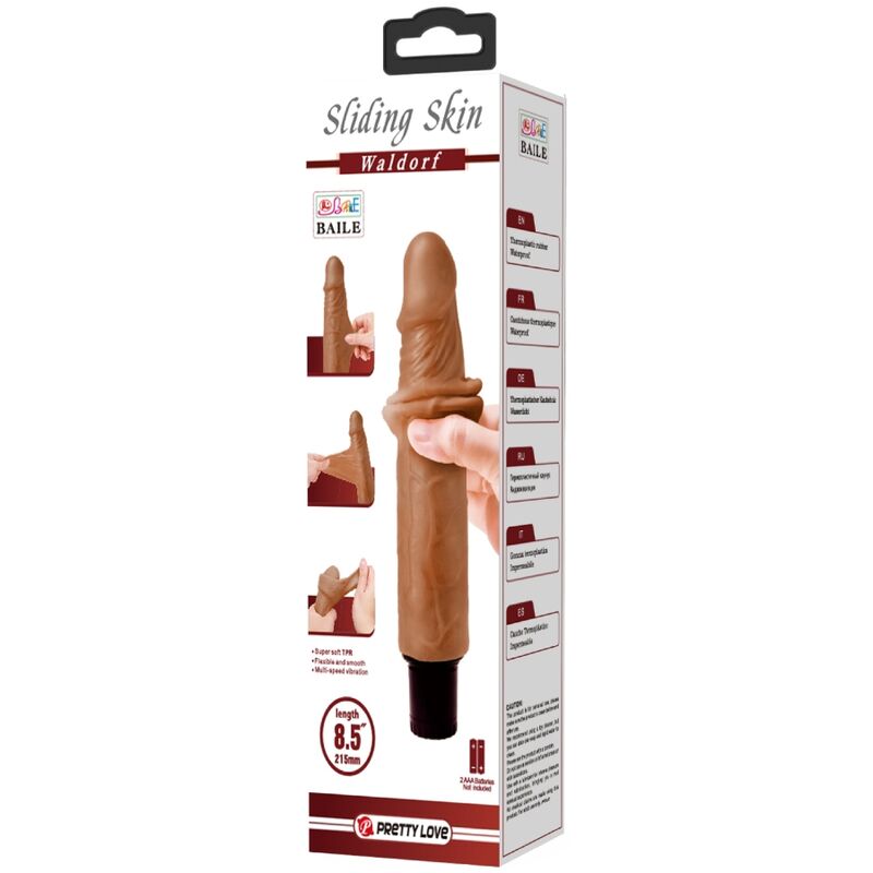 Vibrador realista Pretty Love Waldorf 18 cm com textura e detalhes para prazer intenso.