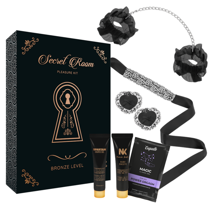 SECRET ROOM Pleasure Kit Bronze Nível 1 para casais com diversos acessórios para prazer e intimidade