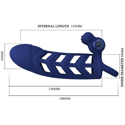 Anel vibrador PRETTY LOVE Altaf com bainha de silicone azul