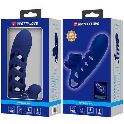 Anel vibrador PRETTY LOVE Altaf com bainha de silicone azul