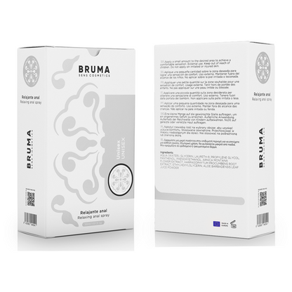 BRUMA Spray Anal Relaxante Unissexo 30ml para conforto íntimo.