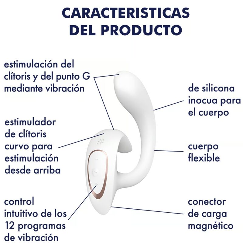 Vibrador Satisfyer G for Goddess 1 Coelho branco para dupla estimulação do ponto G e clitóris