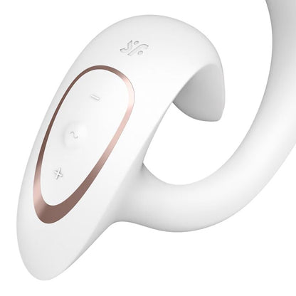 Vibrador Satisfyer G for Goddess 1 Coelho branco para dupla estimulação do ponto G e clitóris