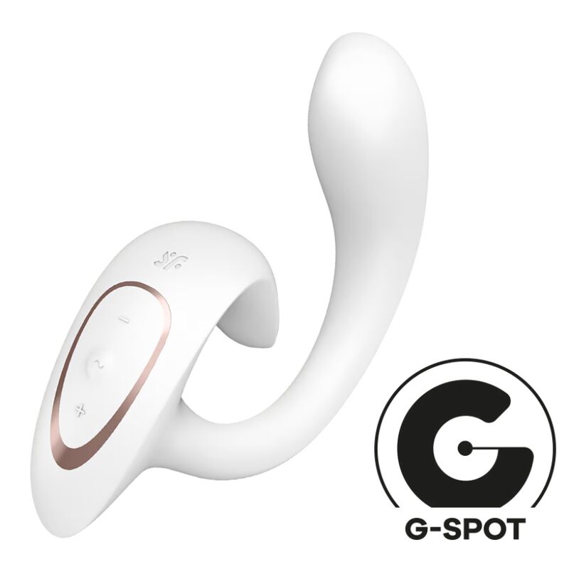 Vibrador Satisfyer G for Goddess 1 Coelho branco para dupla estimulação do ponto G e clitóris