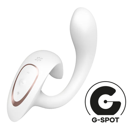 Vibrador Satisfyer G for Goddess 1 Coelho branco para dupla estimulação do ponto G e clitóris