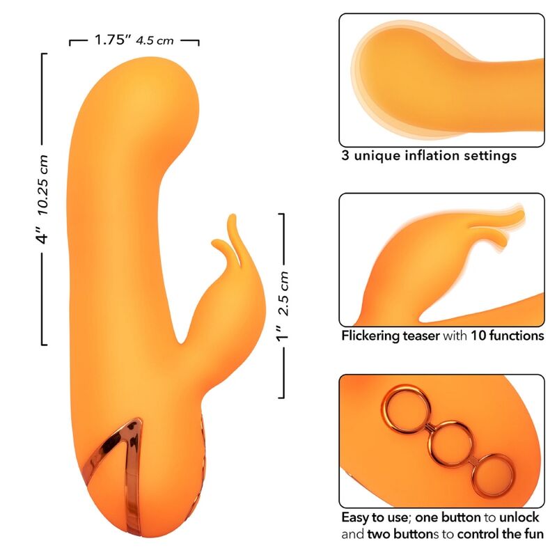 Vibrador Coelho Montecito Muse Duplo com Inflação e 10 Funções