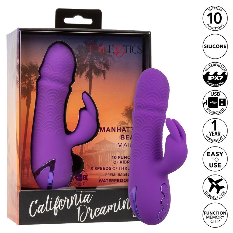 Vibrador Coelho Duplo Manhattan Beach Marvel Roxo