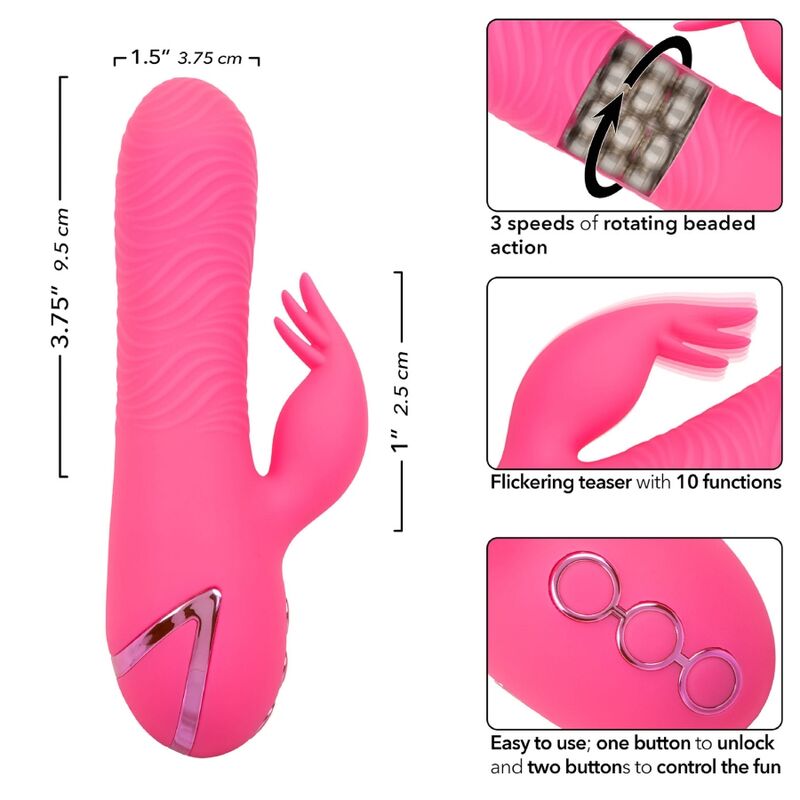 Vibrador Coelho de Silicone com Dupla Estimulação Rotativa e Vibratória