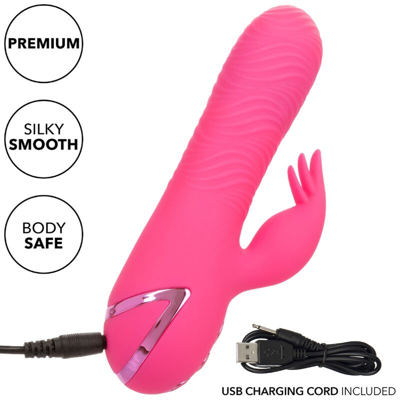 Vibrador Coelho de Silicone com Dupla Estimulação Rotativa e Vibratória