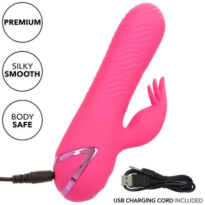 Vibrador Coelho de Silicone com Dupla Estimulação Rotativa e Vibratória