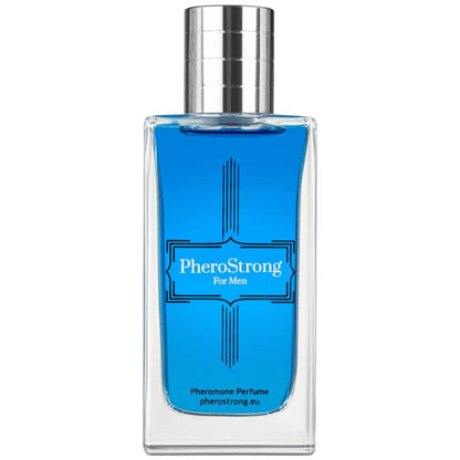 Frasco de PHEROSTRONG Perfume de Feromônios para Homem 50ml, design elegante e moderno.
