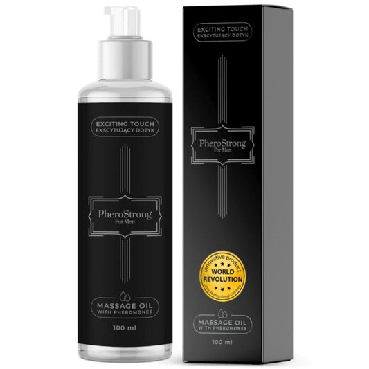 PHEROSTRONG Óleo de Massagem com Feromônios Masculinos 100 ML, para atração e bem-estar.