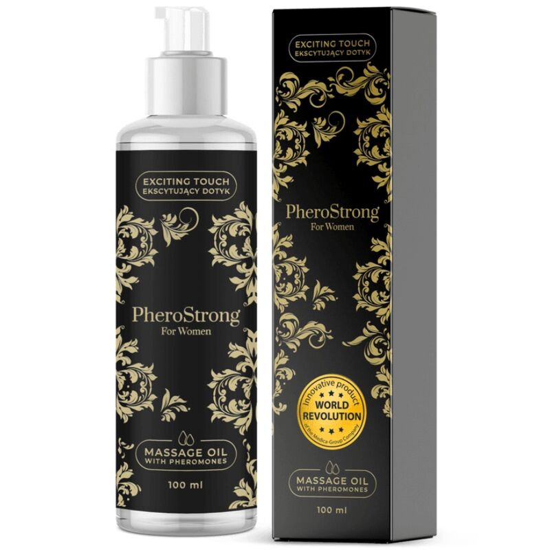 Frasco de PHEROSTRONG Óleo de Massagem para Mulheres com Feromônios 100 ML
