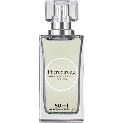 PHEROSTRONG Perfume Masculino com Feromônios 50 ML, frasco elegante e aroma amadeirado.