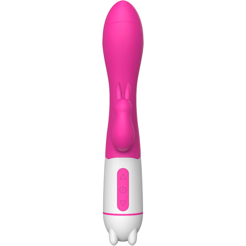 Vibrador e estimulador de coelho ARMONY Happy fúcsia com 36 padrões de vibração.