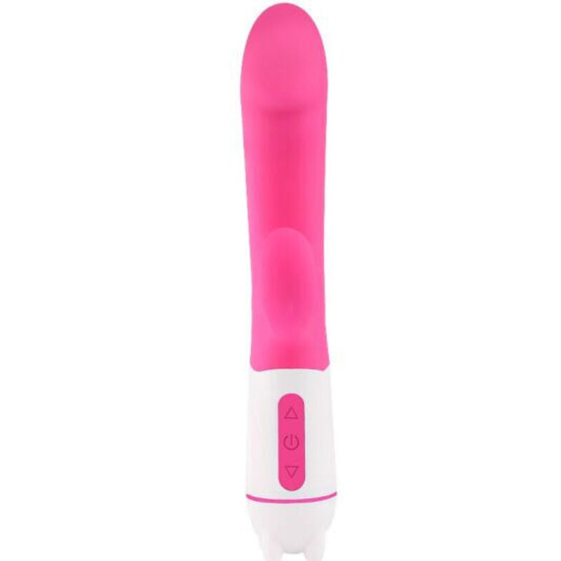 Close-up do Vibrador e Estimulador Armony Happy Fúcsia Recarregável, mostrando o design e a textura de silicone.