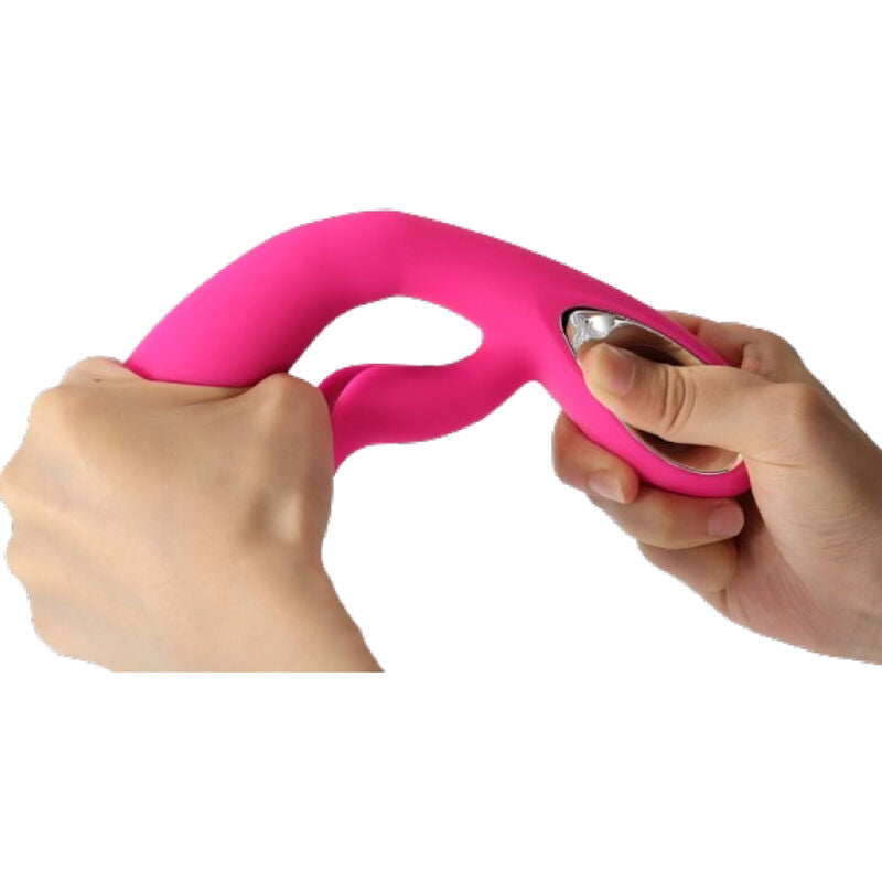 Vibrador Armony Daro e estimulador de anel de puxão fúcsia em silicone