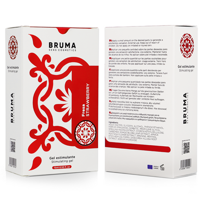 BRUMA Gel Estimulante Intensificador Sabor Morango 15 ML para momentos de prazer e sensibilidade.