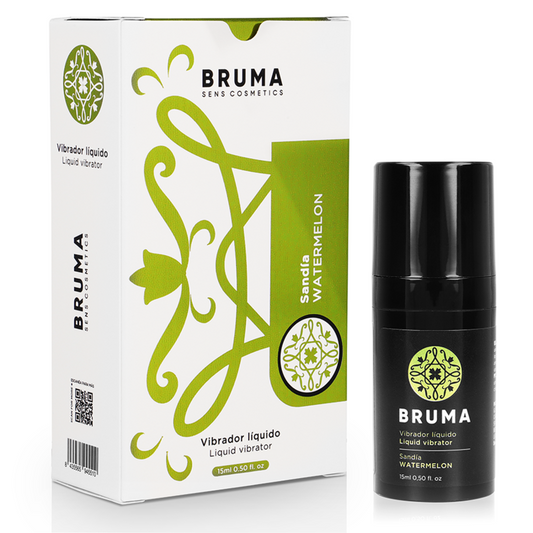 Bruma Vibrador Líquido Ultra Deslizante Sabor Melancia 15ml, ideal para prazer intenso.