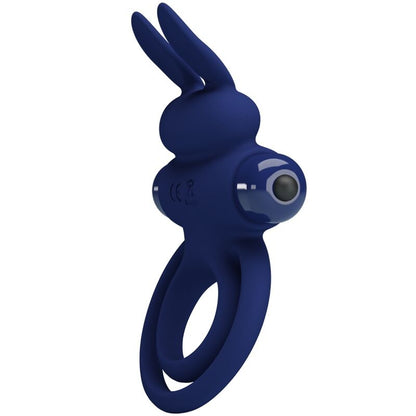 PRETTY LOVE Anel Vibratório Duplo Darey Coelhinho Azul com 10 funções e estimulação para casais