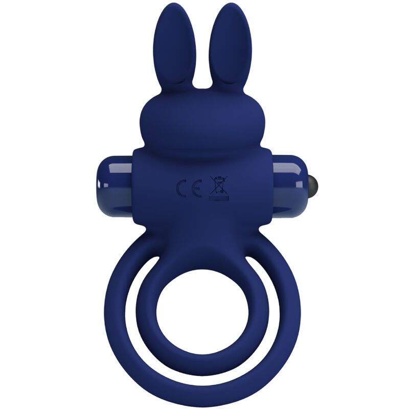 PRETTY LOVE Anel Vibratório Duplo Darey Coelhinho Azul com 10 funções e estimulação para casais