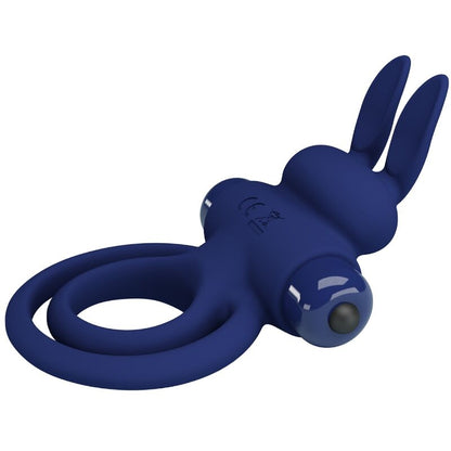 PRETTY LOVE Anel Vibratório Duplo Darey Coelhinho Azul com 10 funções e estimulação para casais