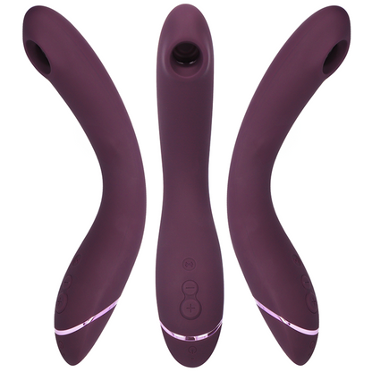 Close-up do Vibrador Womanizer OG G-Spot Aubergine com tecnologia Pleasure Air.