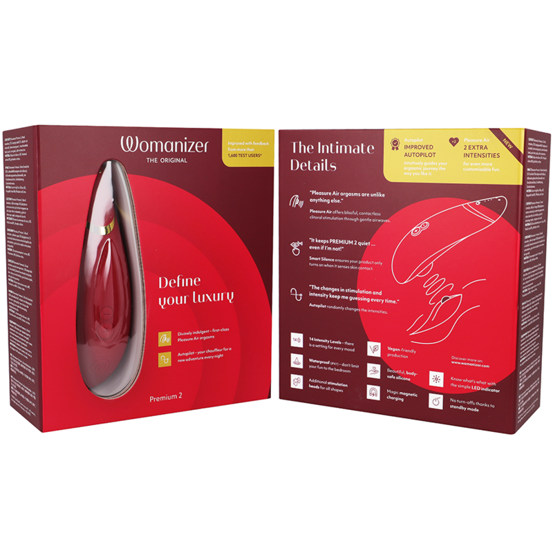 Womanizer Premium 2 Estimulador Clitoriano Bordeaux com Tecnologia Pleasure Air