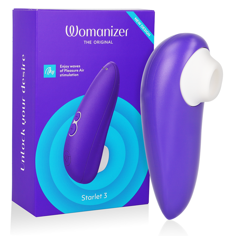 Womanizer Starlet 3 Estimulador Clitoriano Indigo, mostrando seu design compacto e elegante com a ponta de estimulação