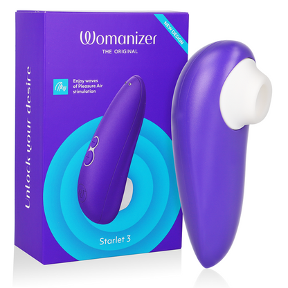Womanizer Starlet 3 Estimulador Clitoriano Indigo, mostrando seu design compacto e elegante com a ponta de estimulação