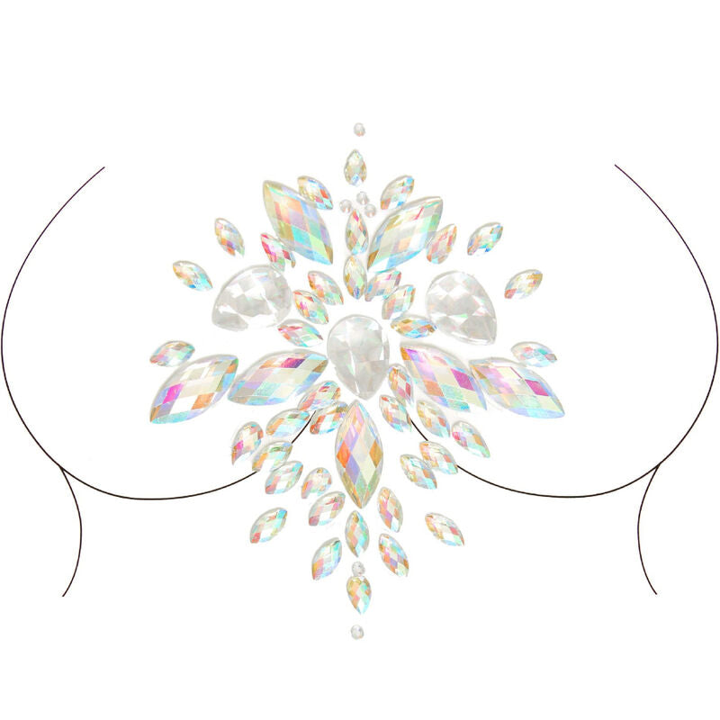 Jóia adesiva de corpo Leg Avenue Celestial com strass iridescentes