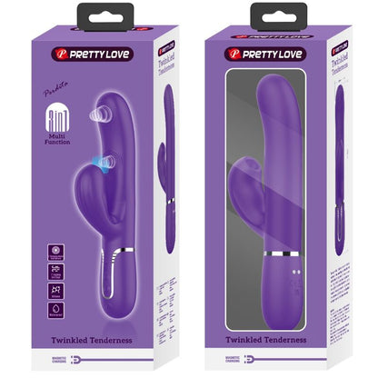 Vibrador Pretty Love Perlita G-Spot 3 em 1 Multifunções Roxo, em silicone macio