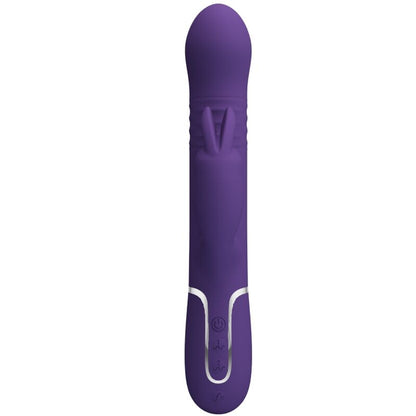 Close-up do PRETTY LOVE Vibrador Coelho Coale 4 em 1 Roxo, mostrando o design ergonómico e a textura do silicone.
