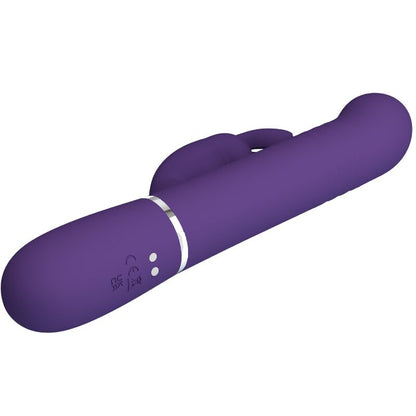 Close-up do PRETTY LOVE Vibrador Coelho Coale 4 em 1 Roxo, mostrando o design ergonómico e a textura do silicone.