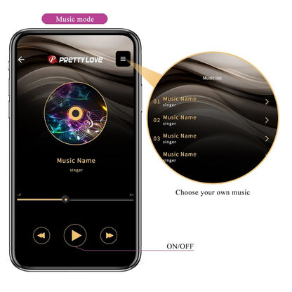PRETTY LOVE Hector Vibrador Eletrochoque com Controlo APP Violeta