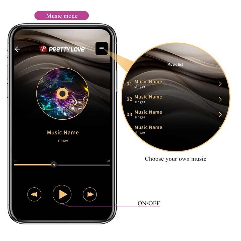 PRETTY LOVE Hector Vibrador Eletrochoque com Controlo APP Violeta