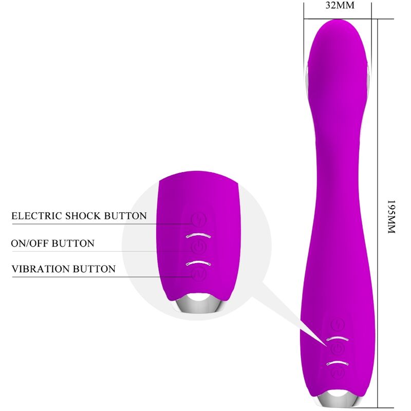 PRETTY LOVE Hector Vibrador Eletrochoque com Controlo APP Violeta
