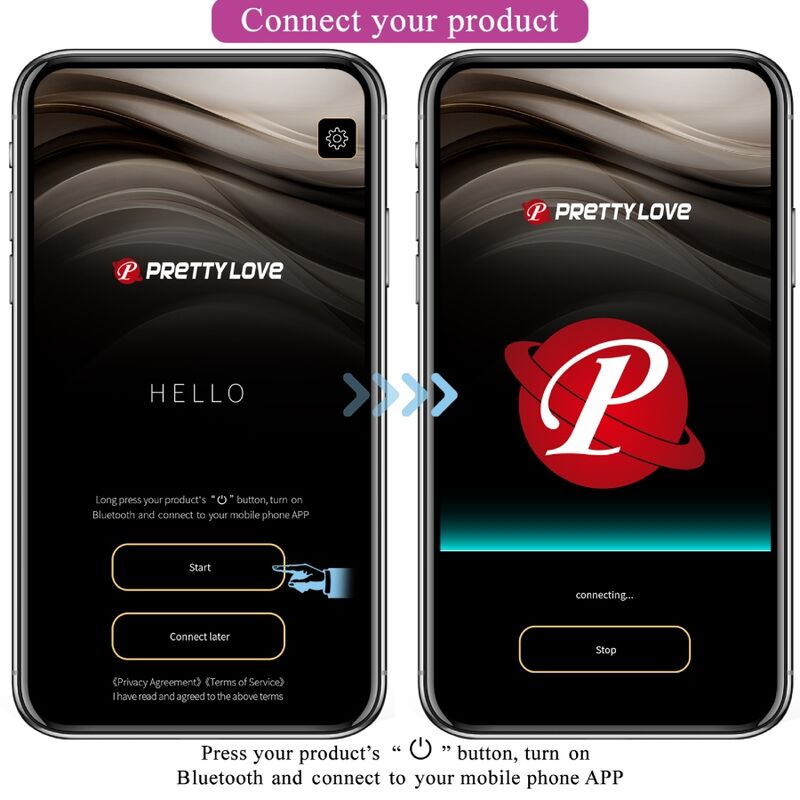 PRETTY LOVE Hector Vibrador Eletrochoque com Controlo APP Violeta