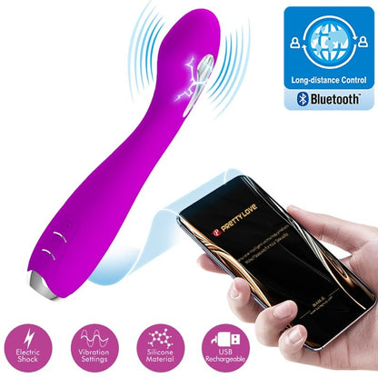 PRETTY LOVE Hector Vibrador Eletrochoque com Controlo APP Violeta