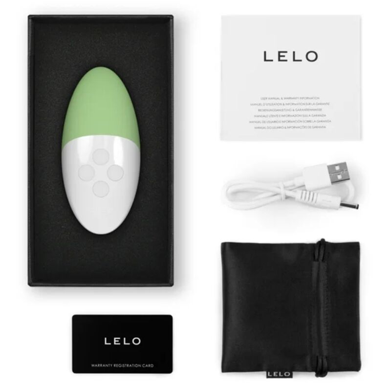 Close-up of the LELO Siri 3 Clitoris Massager Pistachio Creme showing its ergonomic design and premium material.
