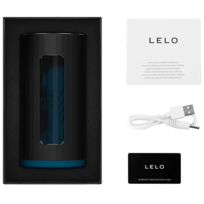 Detalhe do Masturbador Masculino LELO F1S V3 Teal, mostrando seu design ergonómico e material de silicone luxuoso.