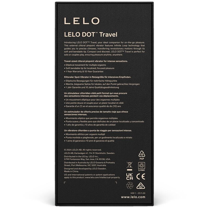 LELO Estimulador de Clitóris DOT Travel Rosa, design compacto e elegante