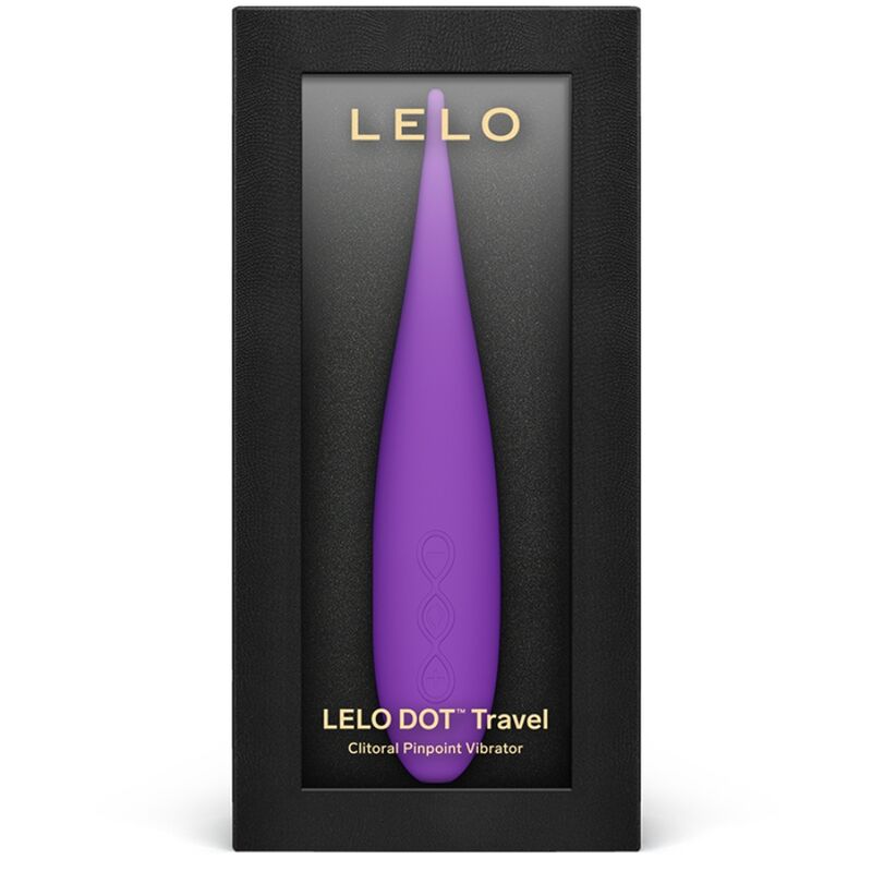 Lelo Estimulador de Clitóris DOT Travel Roxo com detalhes do design e material.