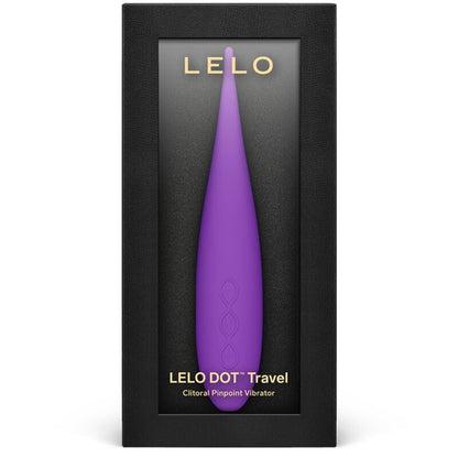 Lelo Estimulador de Clitóris DOT Travel Roxo com detalhes do design e material.