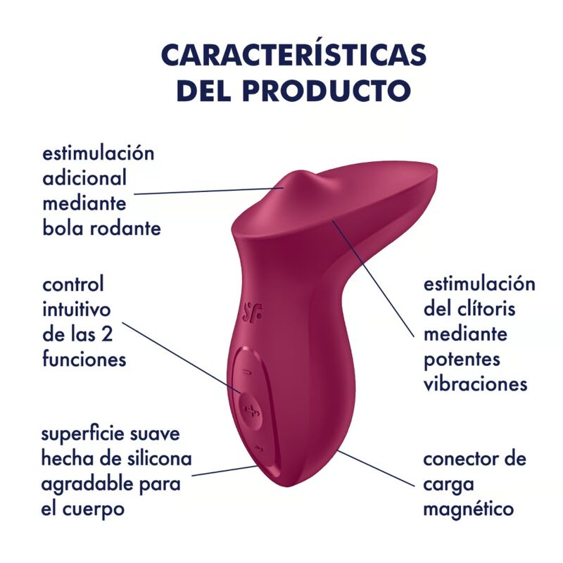 Vibrador Satisfyer Exciterrr Lay-On Clitoriano com Bola Rolante Fúcsia