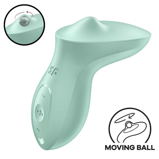 Vibrador clitoriano Satisfyer Exciterrr de silicone macio e bola rolante para estimulação intensa.