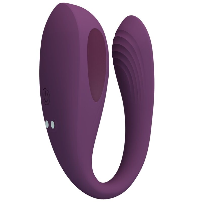 Close-up do vibrador Pretty Love Aari Roxo, mostrando sua forma ergonómica e superfície de silicone.