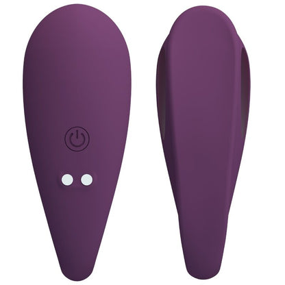 Close-up do vibrador Pretty Love Aari Roxo, mostrando sua forma ergonómica e superfície de silicone.