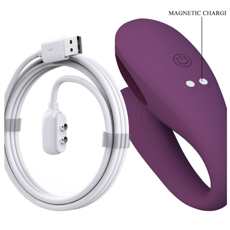 Close-up do vibrador Pretty Love Aari Roxo, mostrando sua forma ergonómica e superfície de silicone.