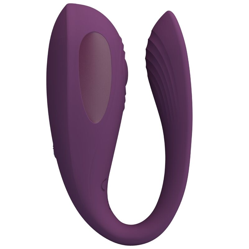 Close-up do vibrador Pretty Love Aari Roxo, mostrando sua forma ergonómica e superfície de silicone.